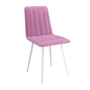 Обеденный стул Тахо, велюр тенерифе розовый/Цвет металл белый в Великом Новгороде