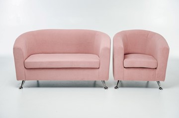 Комплект мебели Брамс  цвет розовый диван 2Д + кресло в Великом Новгороде