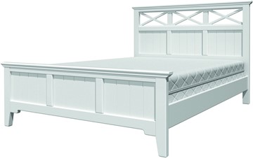 Двуспальная кровать Грация-5 с белым карнизом (Белый Античный) 160х200 в Великом Новгороде