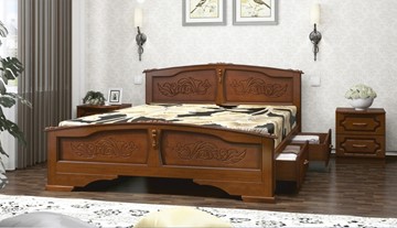 Кровать с выкатными ящиками Елена (Орех) 180х200 в Великом Новгороде