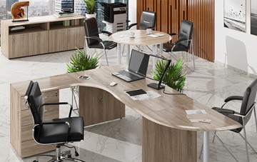 Комплект офисной мебели Wave 2, рабочий стол и конференц-стол в Великом Новгороде