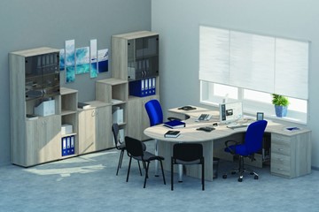 Набор мебели в офис Twin для 2 сотрудников с совмещенными столами в Великом Новгороде - предосмотр
