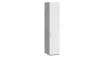 Шкаф для белья Эмбер СМ-348.07.001 (Дуб Гамильтон/Белый глянец) в Великом Новгороде