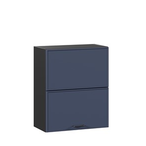 Шкаф навесной горизонтальный 600 комбинированный Индиго ЛД 298.970.000.167, Чёрный/Тёмно-синий в Великом Новгороде