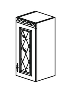 Шкаф кухонный Веста настенный однодверный с полкой со вставкой из стекла 718*300*323мм в Великом Новгороде