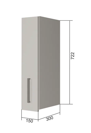 Кухонный навесной шкаф В7 15, Сатин/Белый в Великом Новгороде - изображение