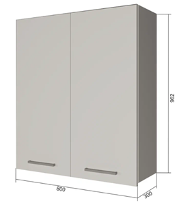 Навесной кухонный шкаф В9 80, МДФ Софт бирюза/Антрацит в Великом Новгороде