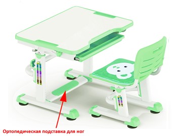 Растущая парта + стул Mealux BD-08 Teddy, green, зеленая в Великом Новгороде