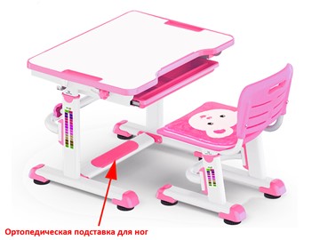 Растущий стол и стул Mealux BD-08 Teddy, pink, розовая в Великом Новгороде